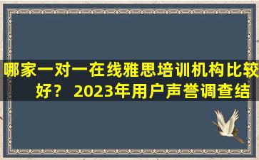 哪家一对一在线雅思培训机构比较好？ 2023年用户声誉调查结果